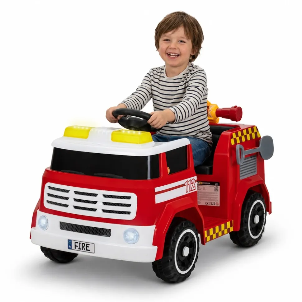 Kinder-Elektro-Feuerwehrauto LF112, Wasserspritze, Sirene, Sprechanlage, Einsatzlicht, 50W, MP3