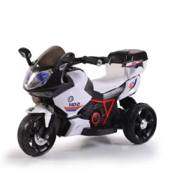 Kinder Elektromotorrad HP2 FB-6187, mit Musikfunktion, Spielzeugkorb, ab 3 Jahre schwarz