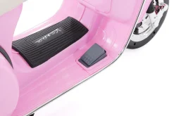 Kinder-Elektroroller Vespa, lizenziert, EVA-Reifen, LED-Scheinwerfer, Koffer, Soundmodul, Stützräder (Pink)