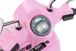 Kinder-Elektroroller Vespa, lizenziert, EVA-Reifen, LED-Scheinwerfer, Koffer, Soundmodul, Stützräder (Pink)