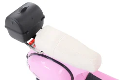 Kinder-Elektroroller Vespa, lizenziert, EVA-Reifen, LED-Scheinwerfer, Koffer, Soundmodul, Stützräder (Pink)