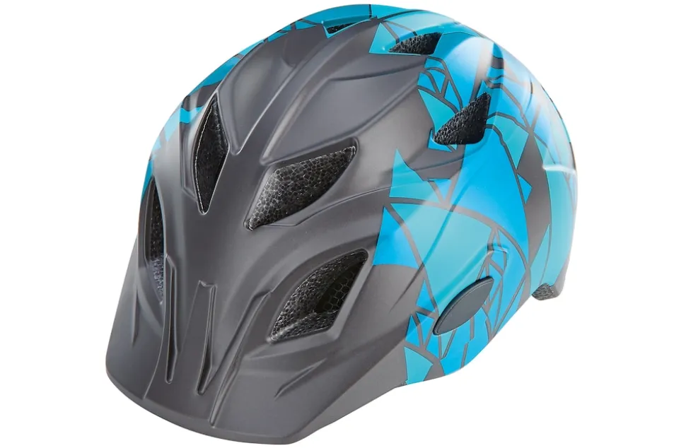 Kinder-Fahrradhelm, Inmold Technologie, mit LED-Licht und Reflektionsstreifen, Größe: 48-52 cm, Farbe: blau