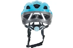 Kinder-Fahrradhelm, stoßfeste Hartschaum-Innenschale, LED-Licht, reflektierende Gurtbänder und 5 Reflektionsstreifen, Größe: 53-55 cm, Farbe: türkis