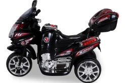 Kindermotorrad C051, Kinder-Elektro-Motorrad mit 12-Watt-Motor, LED-Scheinwerfer, 2-Gang-Getriebe (Schwarz)