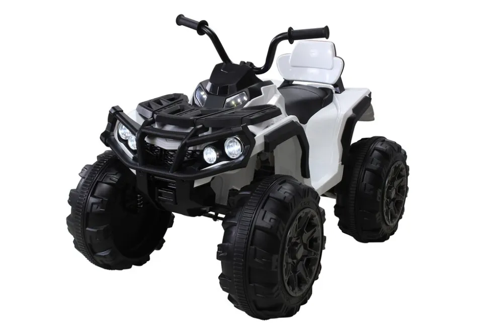 Kinderquad Bumper, Kinder-Elektroauto mit Fernbedienung, 70 Watt, Stoßdämpfer, Bremsautomatik, LED (Weiß)