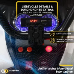 Kinderquad Bumper, Kinder-Elektroauto mit Fernbedienung, 70 Watt, Stoßdämpfer, Bremsautomatik, LED (Weiß)