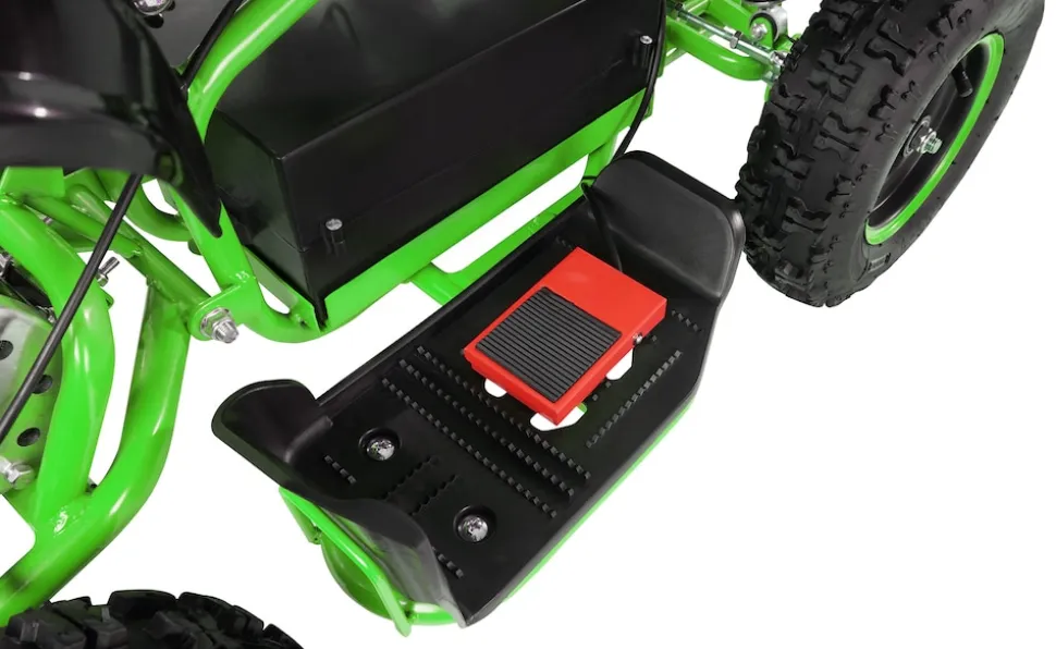 Kinderquad Racer 1000, Pocket-Quad mit 1000 Watt Elektromotor, 3 Batterien, Stoßdämpfer, bis 24 km/h (Schwarz/Grün)
