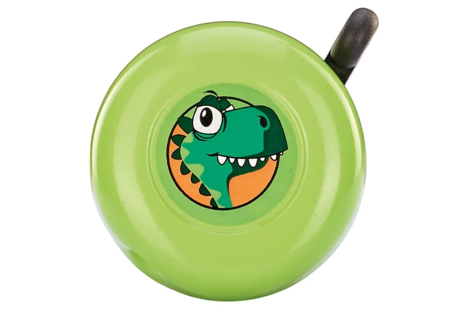 Kinderrad-Klingel, Metall, grün mit Dino-Motiv