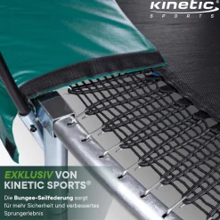 KINETIC SPORTS Trampolin Federlos-Design 'Bungee Safety Elite' - Outdoor Gartentrampolin für Kinder | Dunkelgrün Ø 244 cm Ø 244 cm