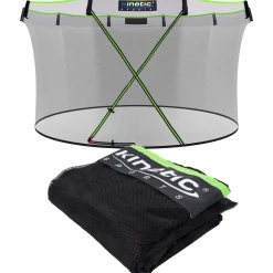 KINETIC SPORTS Trampolin Sicherheitsnetz für ULTIMATE PRO Gartentrampoline ø 244/305/366/427 cm - Mit Reißverschluss und Sicherheitsclips, UV beständig, Ersatznetz Fangnetz Schutznetz | für Ø 366 cm Trampolin