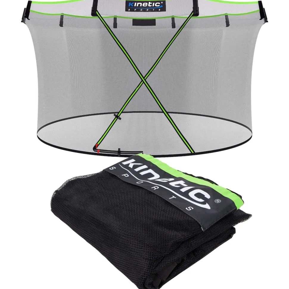 KINETIC SPORTS Trampolin Sicherheitsnetz für ULTIMATE PRO Gartentrampoline ø 244/305/366/427 cm - Mit Reißverschluss und Sicherheitsclips, UV beständig, Ersatznetz Fangnetz Schutznetz | für Ø 366 cm Trampolin