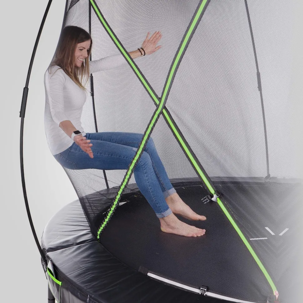 KINETIC SPORTS Trampolin Sicherheitsnetz für ULTIMATE PRO Gartentrampoline ø 244/305/366/427 cm - Mit Reißverschluss und Sicherheitsclips, UV beständig, Ersatznetz Fangnetz Schutznetz | für Ø 366 cm Trampolin