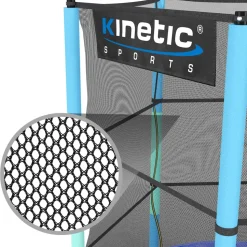 KINETIC SPORTS Trampolin Sicherheitsnetz für JUMPER 140 cm Kindertrampoline – Ersatz Fangnetz Netz mit Reißverschluss, UV-beständig, Indoor