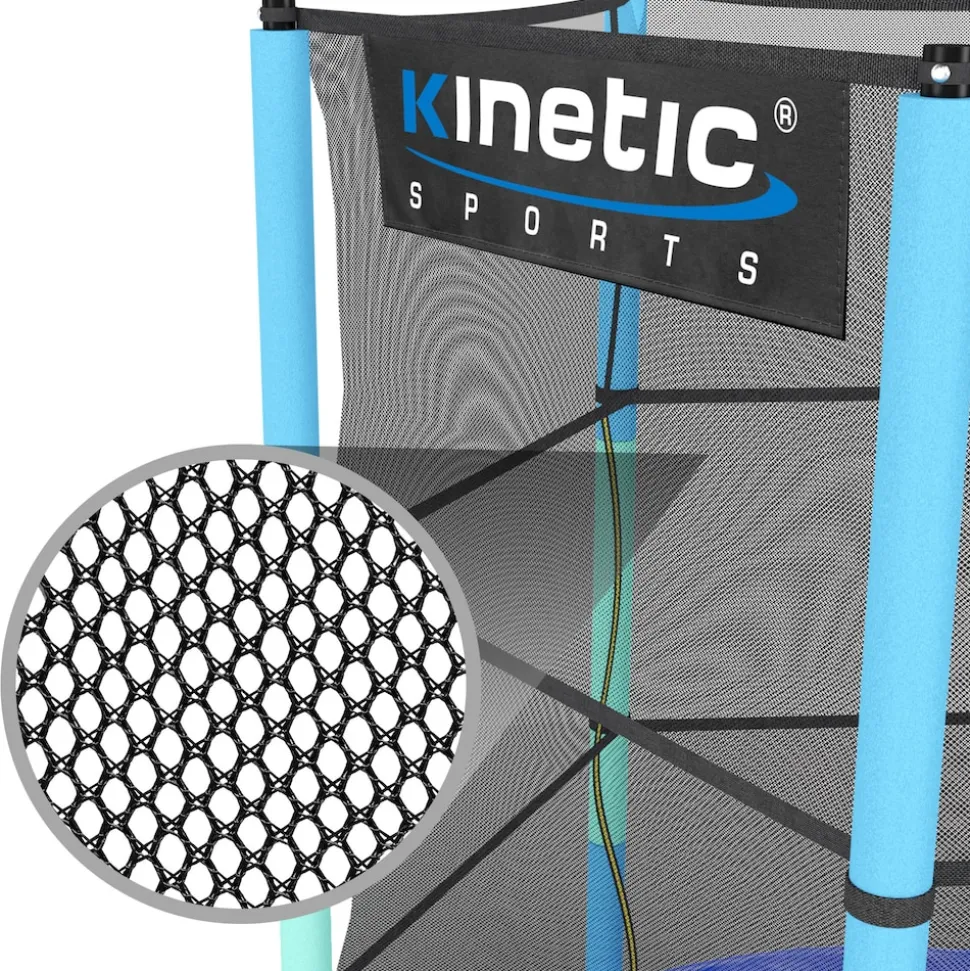 KINETIC SPORTS Trampolin Sicherheitsnetz für JUMPER 140 cm Kindertrampoline – Ersatz Fangnetz Netz mit Reißverschluss, UV-beständig, Indoor