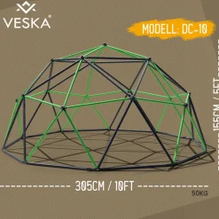 Klettergerüst 305x305x155cm DomeClimber Kinder Kletterkuppel Geodome 10FT - blau/gelb