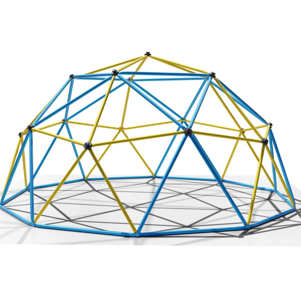 Klettergerüst 305x305x155cm DomeClimber Kinder Kletterkuppel Geodome 10FT - blau/gelb