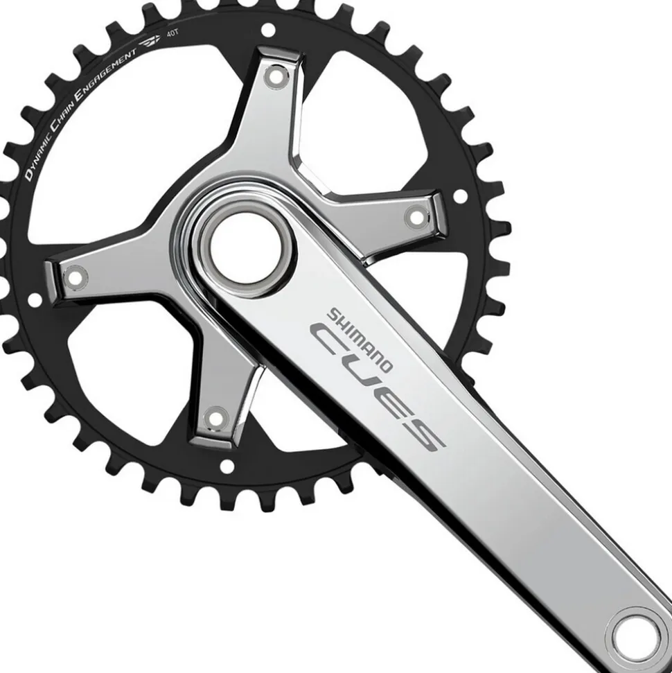 Kurbelgarnitur CUES FC-U6030-1 "Polished Silver Edition", 10/11-fach, 40T, 172,5 mm