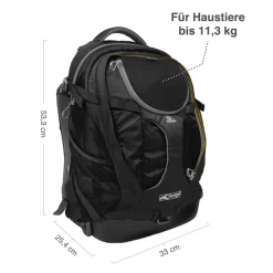 Kurgo G-Train Hunderucksack, Schwarz