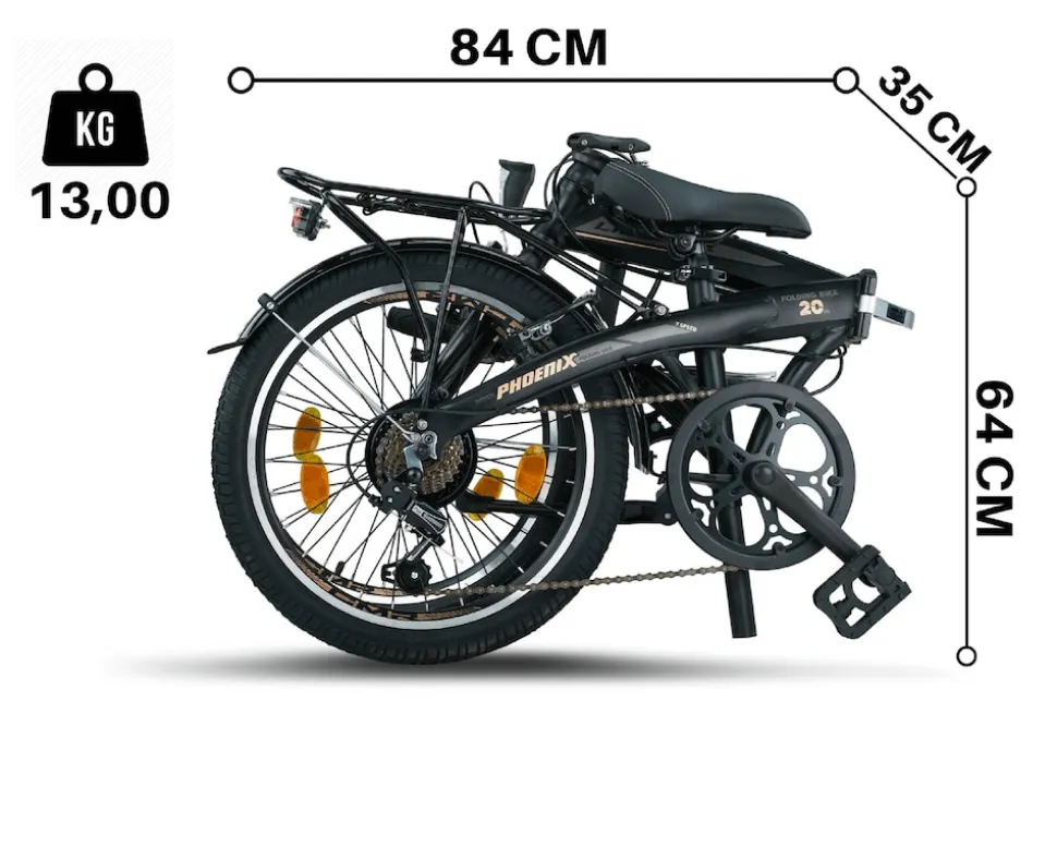 Licorne Bike Conseres Premium Falt Bike in 20 Zoll - Fahrrad für Herren, Jungen, Mädchen und Damen - Shimano 6 Gang-Schaltung - Hollandfahrrad Zoll:20;Farbe:Schwarz