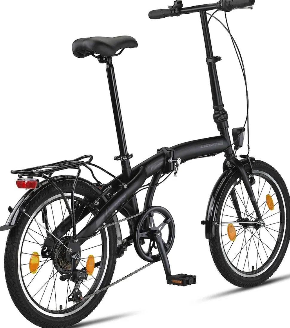 Licorne Bike Conseres Premium Falt Bike in 20 Zoll - Fahrrad für Herren, Jungen, Mädchen und Damen - Shimano 6 Gang-Schaltung - Hollandfahrrad Zoll:20;Farbe:Schwarz