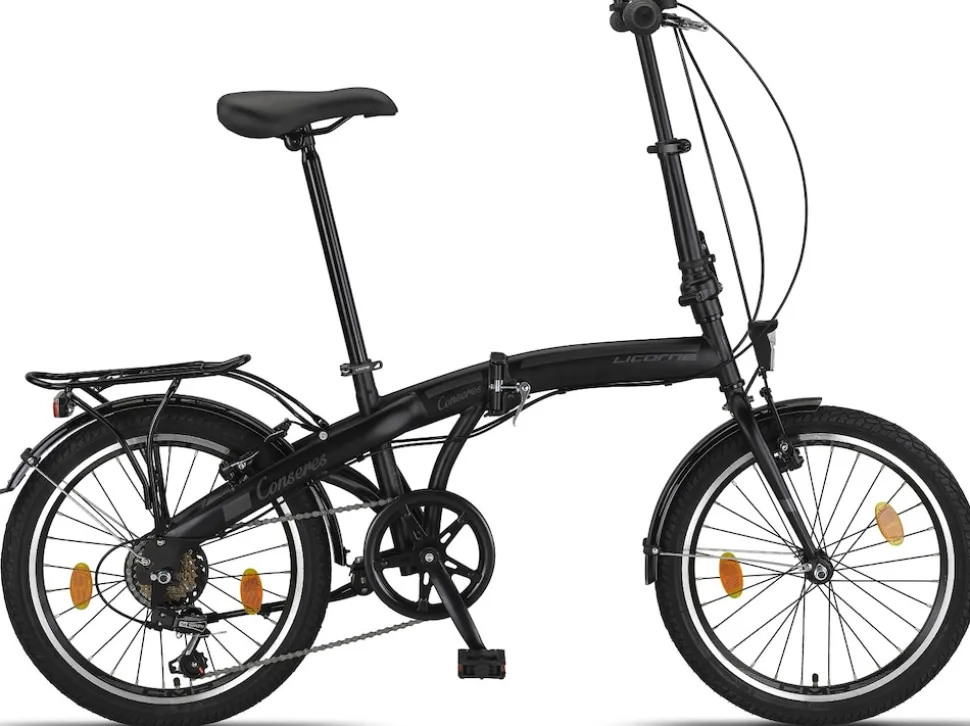 Licorne Bike Conseres Premium Falt Bike in 20 Zoll - Fahrrad für Herren, Jungen, Mädchen und Damen - Shimano 6 Gang-Schaltung - Hollandfahrrad Zoll:20;Farbe:Schwarz