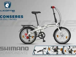 Licorne Bike Conseres Premium Falt Bike in 20 Zoll - Fahrrad für Herren, Jungen, Mädchen und Damen - Shimano 6 Gang-Schaltung - Hollandfahrrad Zoll:20;Farbe:Weiß/Schwarz