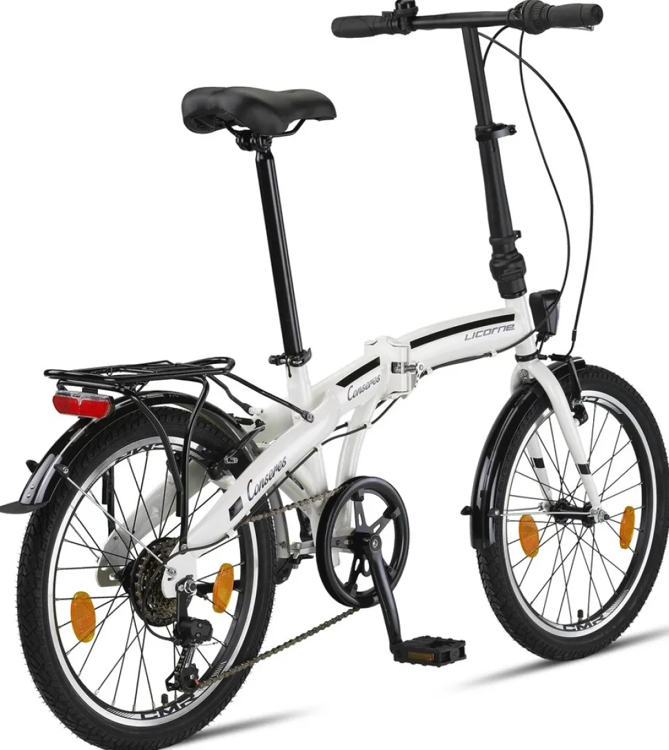 Licorne Bike Conseres Premium Falt Bike in 20 Zoll - Fahrrad für Herren, Jungen, Mädchen und Damen - Shimano 6 Gang-Schaltung - Hollandfahrrad Zoll:20;Farbe:Weiß/Schwarz
