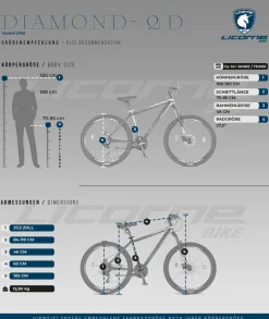 Licorne Bike Diamond Premium Mountainbike Aluminium, Fahrrad für Jungen, Mädchen, Herren und Damen - 21 Gang-Schaltung - Scheibenbremse Herrenrad, einstellbare Vordergabel 26, 27.5 und 29 Zoll Farbe:Schwarz-Lime;Größe:27.5