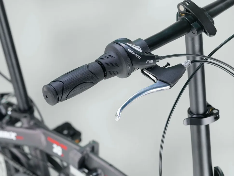 Licorne Bike Phoenix 2D, 20 Zoll Aluminium-Faltrad-Klapprad, Scheibenbremse, Discbremse, V-Bremse Faltfahrrad-Herren-Damen, 7 Gang Kettenschaltung - Folding City Bike, Alu-Rahmen, StVZO, Vorderlampe, Hinterlampe Farbe:Anthrazit-Rot;Stil:V-Bremse