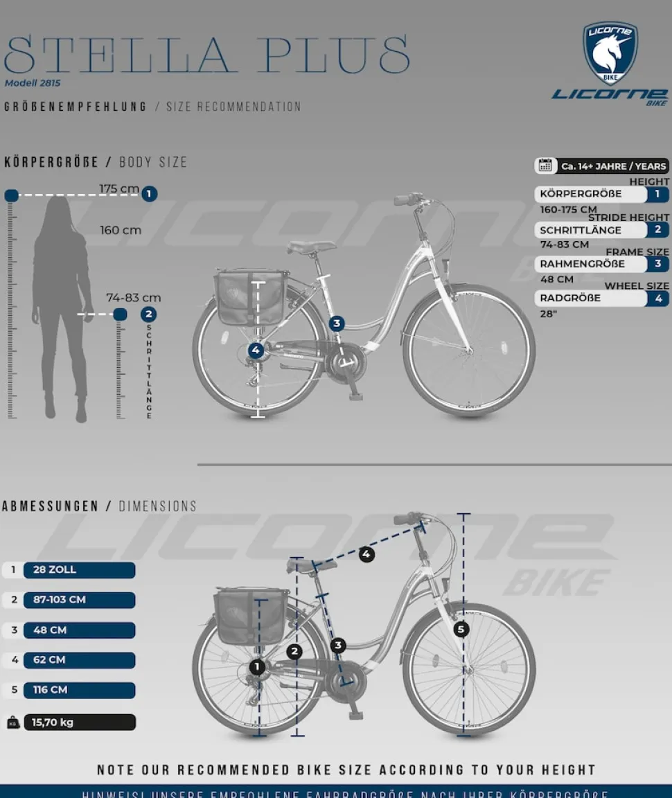 Licorne Bike Stella Plus Premium City Bike in Zoll Aluminium Fahrrad für Mädchen, Jungen, Herren und Damen - 21 Gang-Schaltung - Hollandfahrrad Größe:28 Zoll;Farbe:Gold