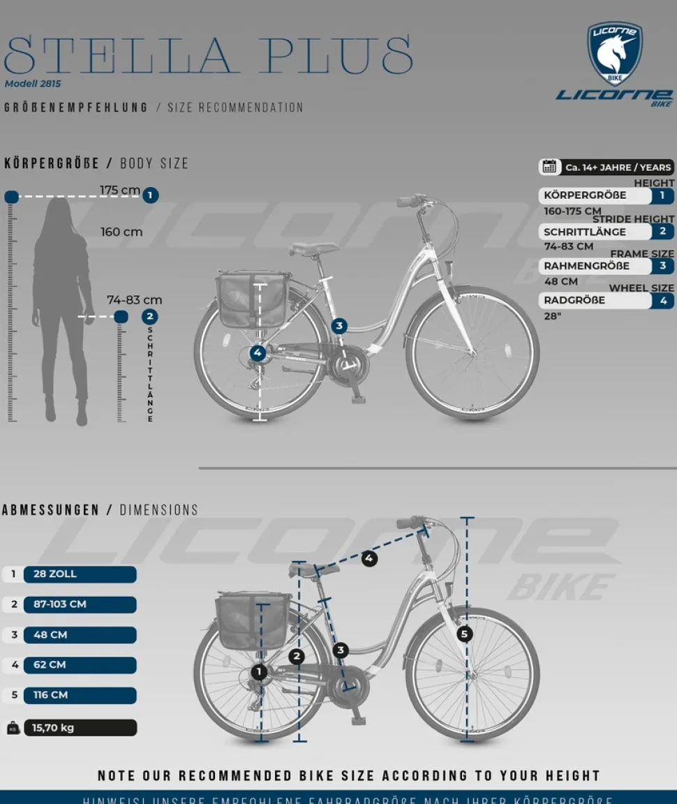 Licorne Bike Stella Plus Premium City Bike in Zoll Aluminium Fahrrad für Mädchen, Jungen, Herren und Damen - 21 Gang-Schaltung - Hollandfahrrad Größe:28 Zoll;Farbe:Gold