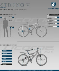 Licorne Bike Strong V Premium Mountainbike in 24 und 26 Zoll - Fahrrad für Jungen, Mädchen, Damen und Herren - Shimano 21 Gang-Schaltung - Vollfederung Zoll:26;Farbe:Anthrazit/Rosa