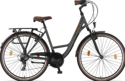 Licorne Bike Violetta Premium City Bike in 28 Zoll - Fahrrad für Mädchen, Jungen, Herren und Damen - Shimano 21 Gang-Schaltung - Hollandfahrrad Zoll:28.00;Farbe:Grau