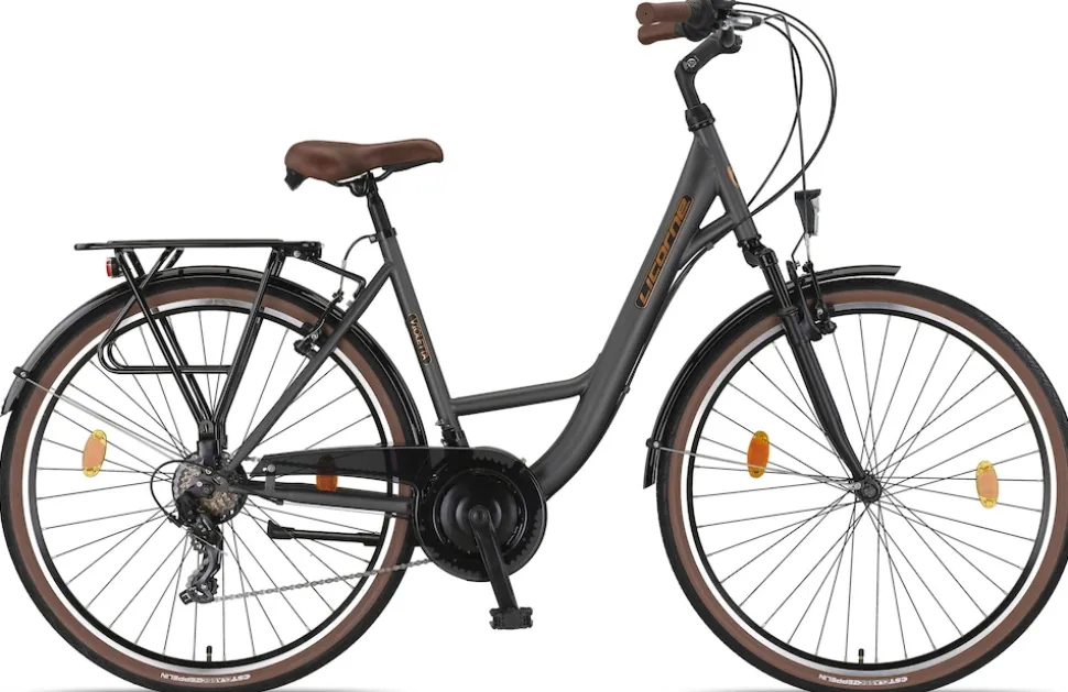 Licorne Bike Violetta Premium City Bike in 28 Zoll - Fahrrad für Mädchen, Jungen, Herren und Damen - Shimano 21 Gang-Schaltung - Hollandfahrrad Zoll:28.00;Farbe:Grau