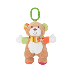 Lorelli Baby Kuscheltier Plüsch Greifling, C-Ring, auffällige Farben, ab Geburt beige