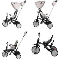 Lorelli Dreirad 4 in 1 Lucky Crew Tasche Fußstütze verstellbarer Sitz Klingel orange