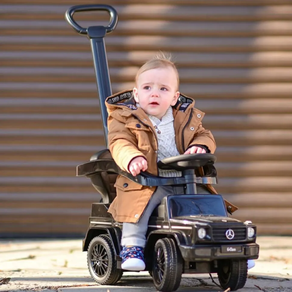 Lorelli Kinder Rutschauto Mercedes Benz G350 Schubstange Musikfunktion Staufach schwarz