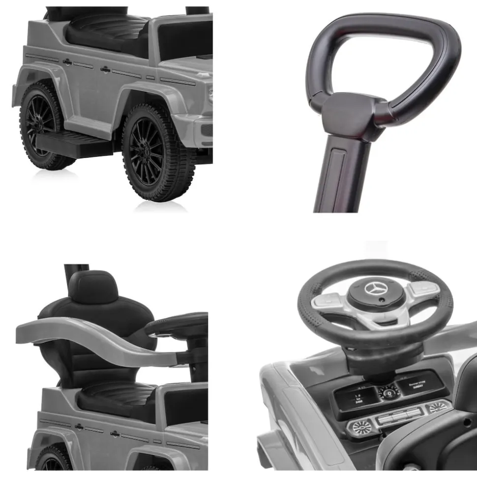 Lorelli Kinder Rutschauto Mercedes Benz G350 Schubstange Musikfunktion Staufach schwarz