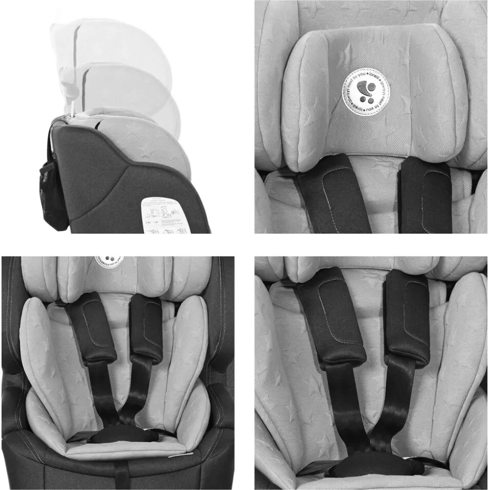 Lorelli Kindersitz Andromeda i-Size (76-150 cm) Isofix, Top Tether, verstellbar schwarz