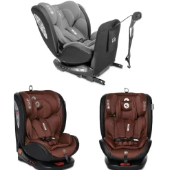 Lorelli Kindersitz Ares i-Size (40-150cm) Isofix, verstellbar, Sitz 360° drehbar grau