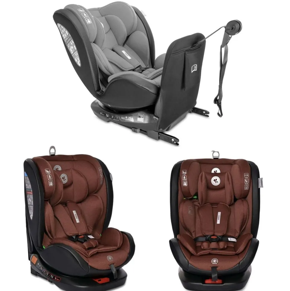 Lorelli Kindersitz Ares i-Size (40-150cm) Isofix, verstellbar, Sitz 360° drehbar grau