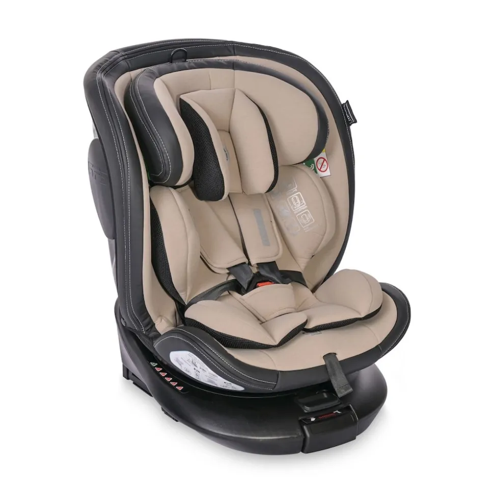 Lorelli Kindersitz Estate i-Size (40-150cm) Isofix, Stützbein, Sitz 360° drehbar beige