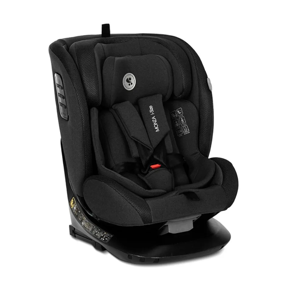 Lorelli Kindersitz Monza i-Size (40-150cm) Isofix, Anti-Rebound-Bügel, drehbar schwarz