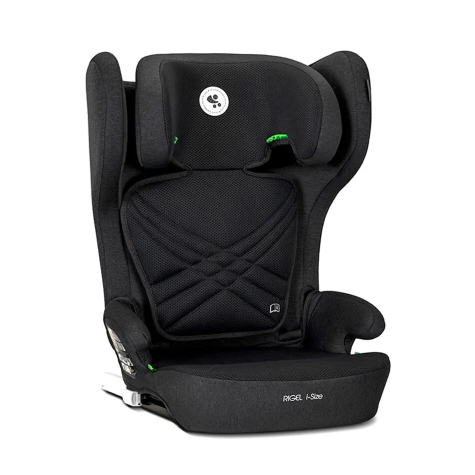 Lorelli Kindersitz Rigel i-Size (100-150cm) Gruppe 2/3 faltbar Isofix Kopfstütze schwarz