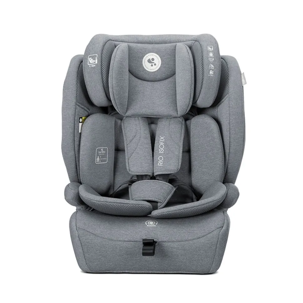 Lorelli Kindersitz Rio i-Size (76 - 150 cm) Isofix Top Tether Kissen verstellbar hellgrau