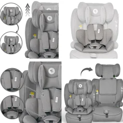 Lorelli Kindersitz Rio i-Size (76 - 150 cm) Isofix Top Tether Kissen verstellbar hellgrau