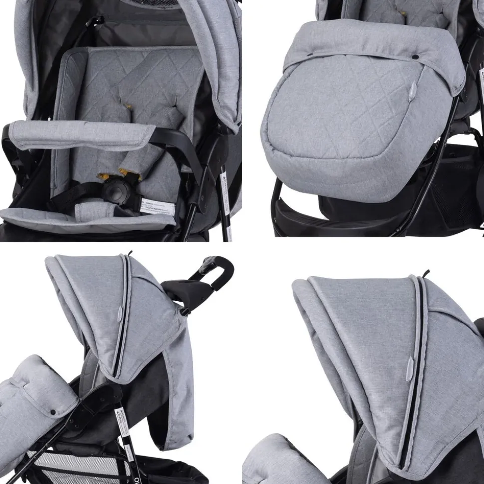 Lorelli Kinderwagen Buggy Olivia, Zubehörbox, Fußabdeckung, verstellbar, Korb gelb