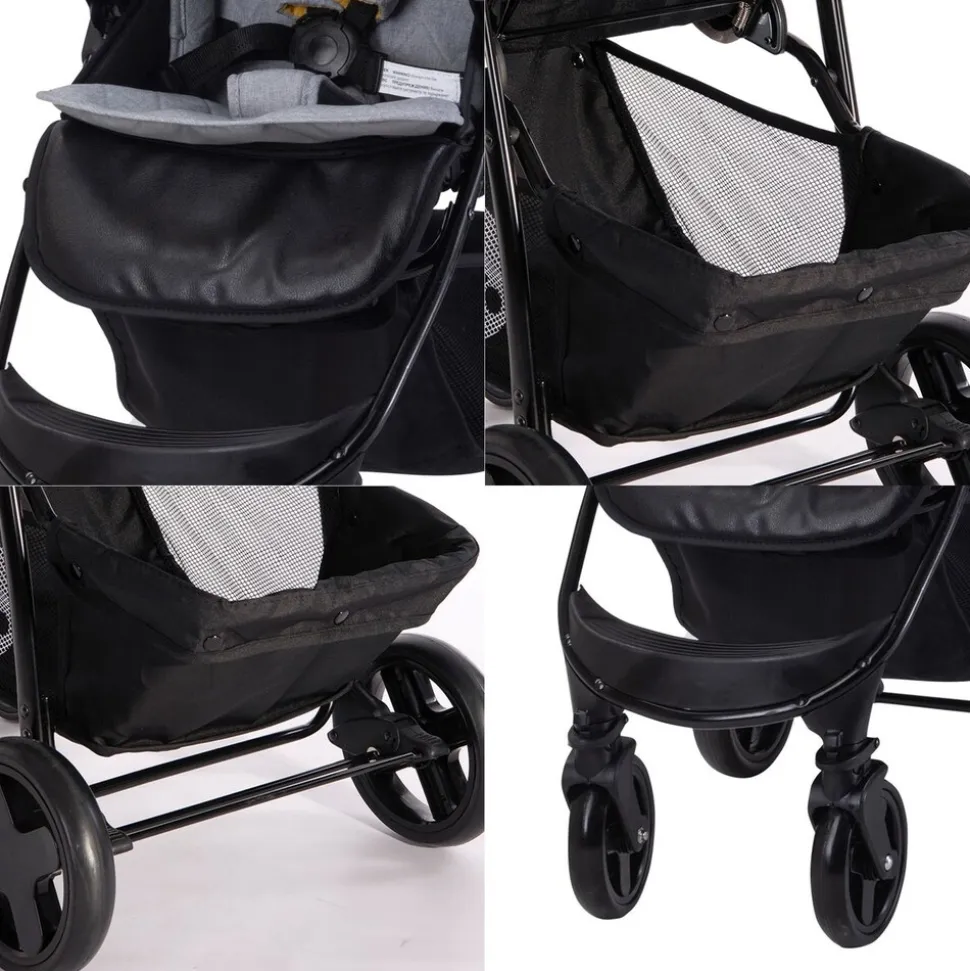 Lorelli Kinderwagen Buggy Olivia, Zubehörbox, Fußabdeckung, verstellbar, Korb gelb