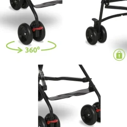 Lorelli Kinderwagen Buggy Vaya verstellbares Sonnendach, klappbar, Fußstütze blau