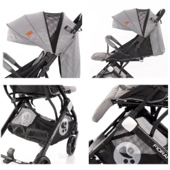 Lorelli Kinderwagen Fiorano faltbar, Ablagekorb, Frontbügel abnehmbar, Bremse schwarz